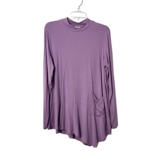 NWOT  Logo By Lori Goldstein  Rayon 230 Asymmetric Tunic Top  Women's  M   Lilac